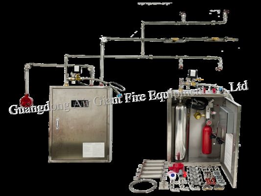 Sistema di soppressione incendi a chimico umido per cucine per incendi di oli commestibili