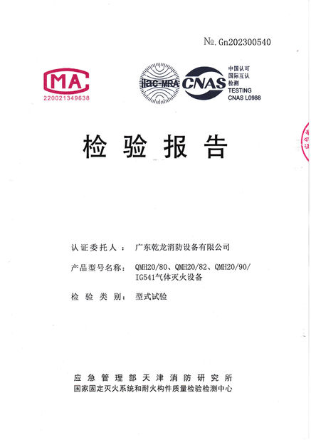 La Cina Guangdong Air Giant Fire Equipment Co.,Ltd. Certificazioni